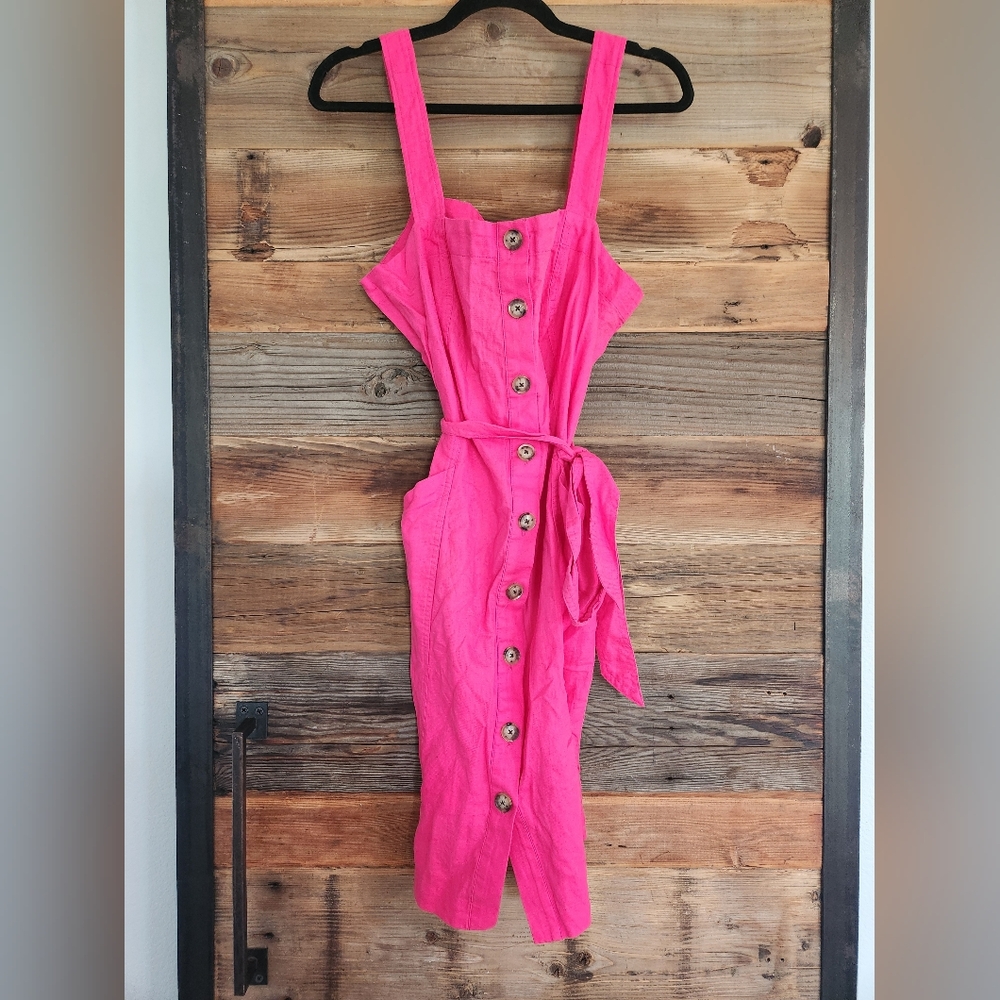 NWT LOFT SIZE 10 HOT PINK DRESS - Picture 1 of 4
